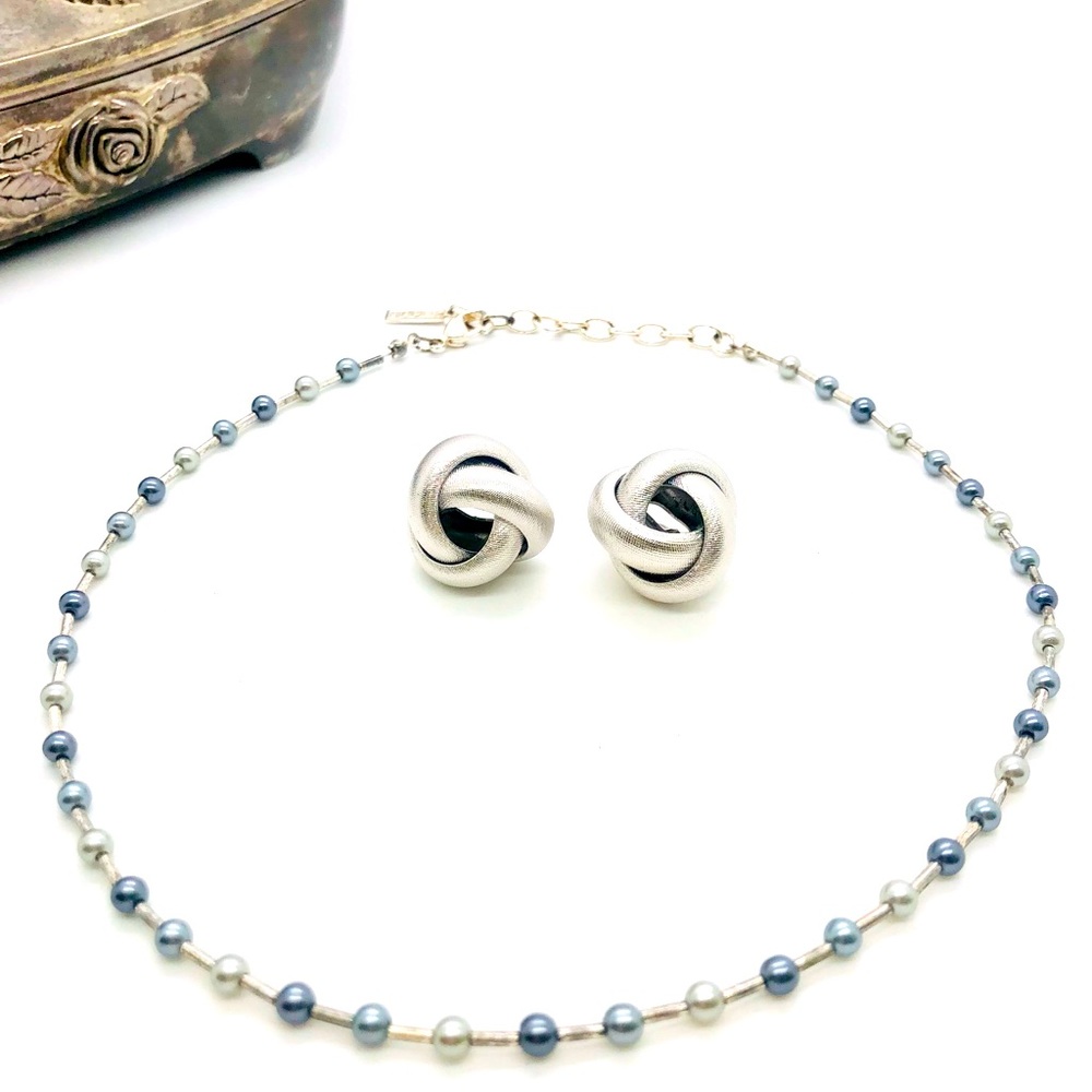 Vintage signed Monet Earrings & Napier Necklace